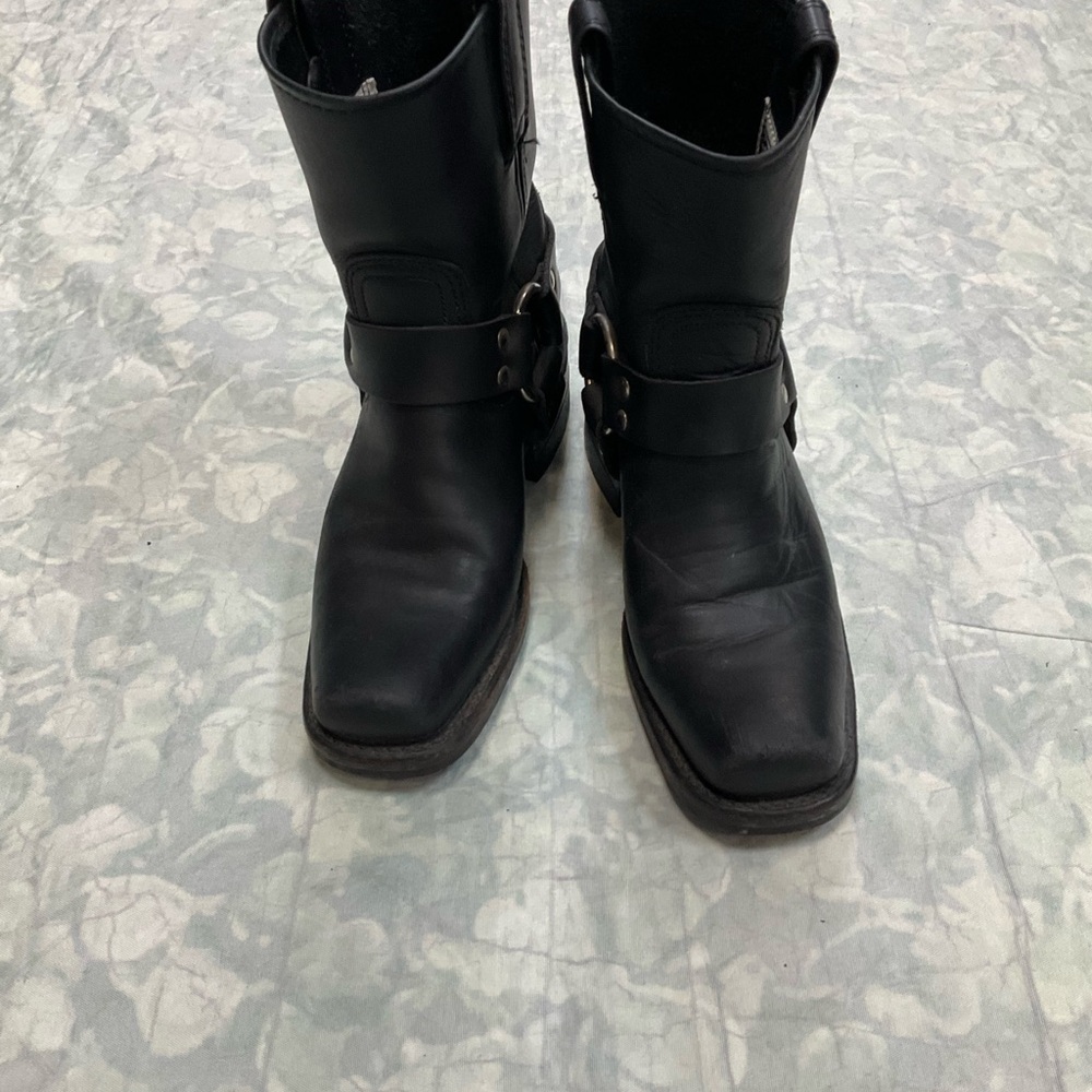 Frye Black Leather Ankle Boots